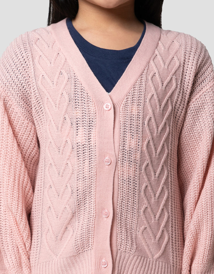 Little M Rajut Cable Cardigan Anak Perempuan