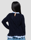 Little M Rajut Combi Kerah Woven Sweater Anak Perempuan