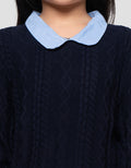 Little M Rajut Combi Kerah Woven Sweater Anak Perempuan