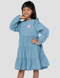 Little M Tier Dress Denim Anak Perempuan