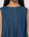 Little M Midi Dress Denim Anak Perempuan