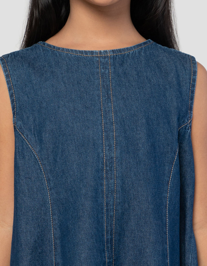 Little M Midi Dress Denim Anak Perempuan