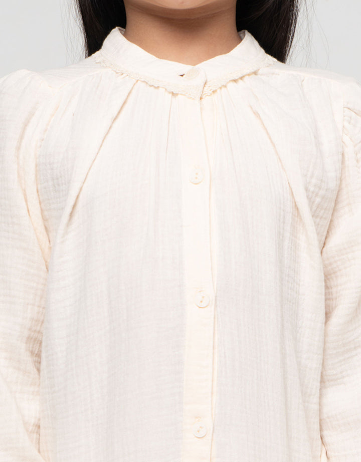 Little M Woven Crinckle Lace Midi Dress Anak Perempuan