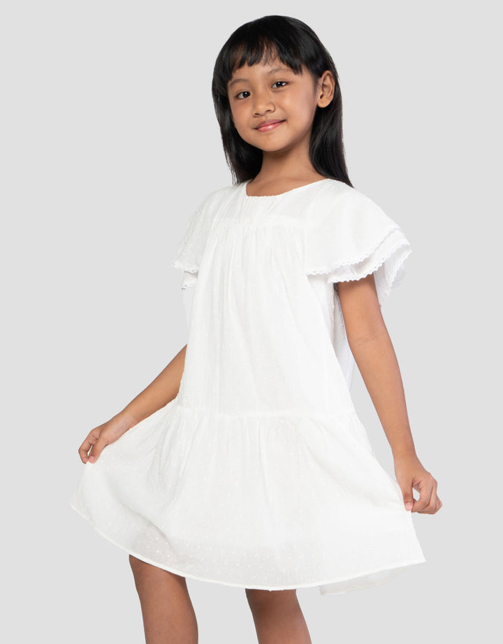 Little M Swiss Dot Midi Dress Anak Perempuan