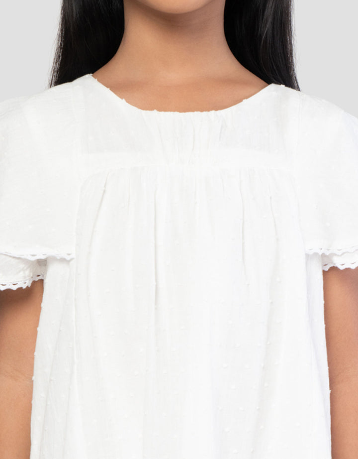 Little M Swiss Dot Midi Dress Anak Perempuan