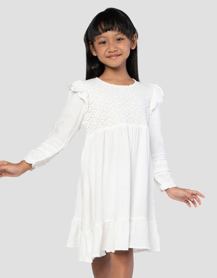 Little M Crinkle With Embro Maxi Dress Anak Perempuan