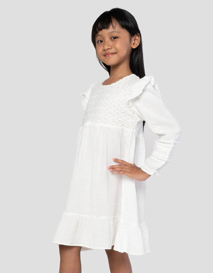 Little M Crinkle With Embro Maxi Dress Anak Perempuan