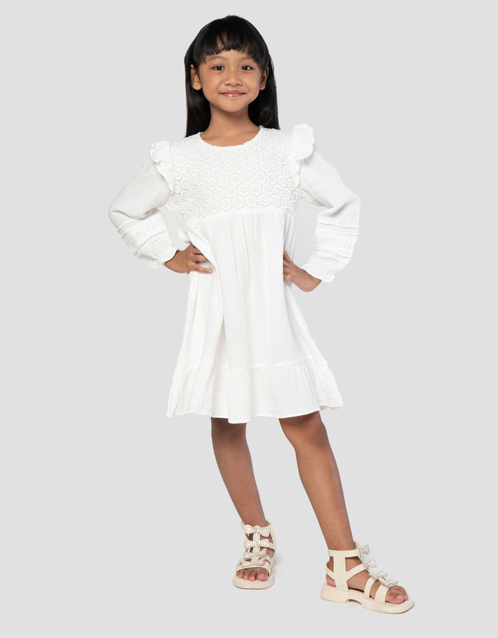 Little M Crinkle With Embro Maxi Dress Anak Perempuan