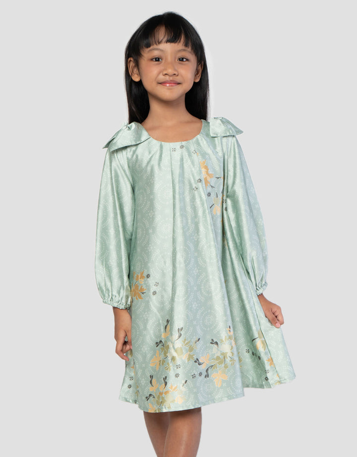 Little M Satin Sarimbit Maxi Dress Muslim Anak Perempuan