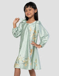 Little M Satin Sarimbit Maxi Dress Muslim Anak Perempuan