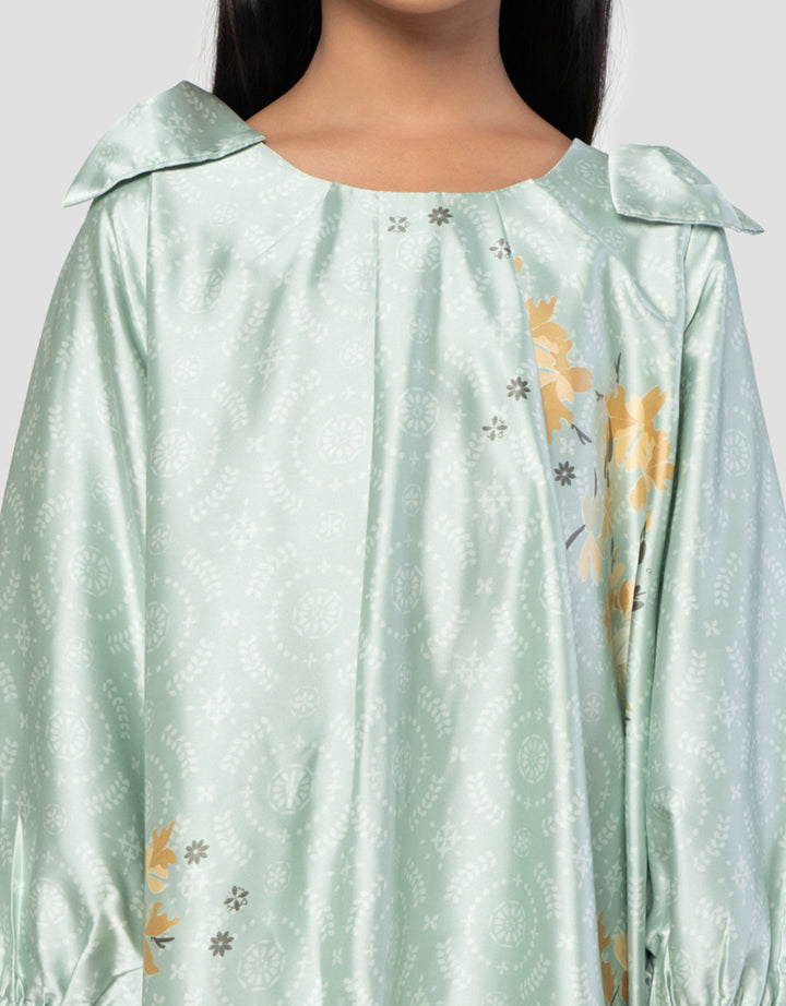 Little M Satin Sarimbit Maxi Dress Muslim Anak Perempuan