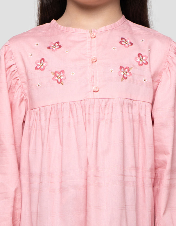 Little M Bordir Tangan Balon Midi Dress Anak Perempuan