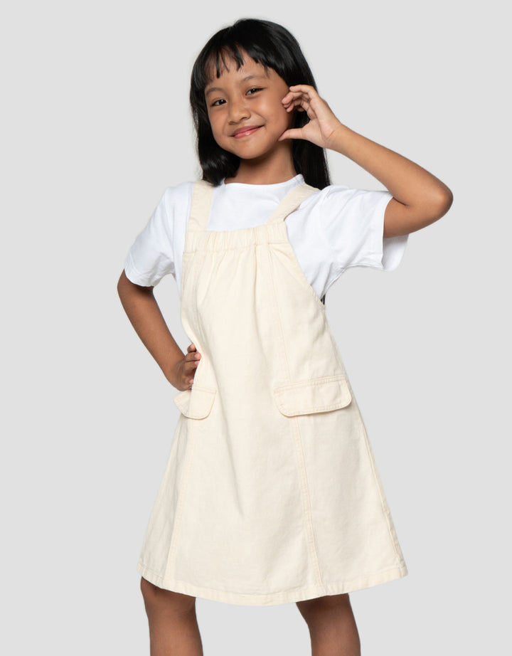 Little M Fake Pocket Overall Dress Anak Perempuan