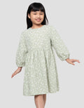 Little M Aop Flower Midi Dress Anak Perempuan
