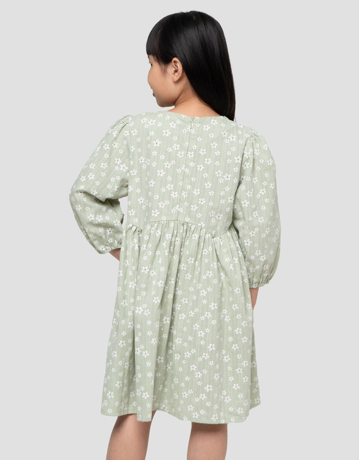 Little M Aop Flower Midi Dress Anak Perempuan