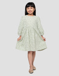 Little M Aop Flower Midi Dress Anak Perempuan