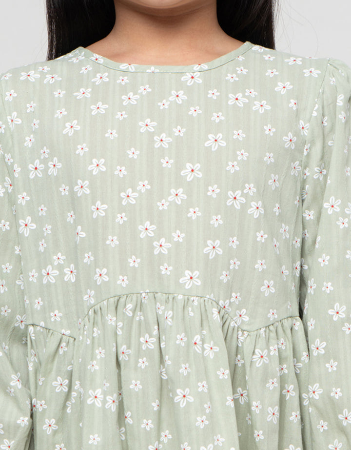Little M Aop Flower Midi Dress Anak Perempuan