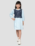 Little M Rompi Denim Midi Dress Anak Perempuan