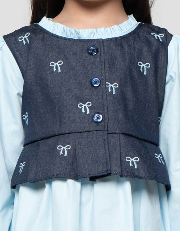 Little M Rompi Denim Midi Dress Anak Perempuan