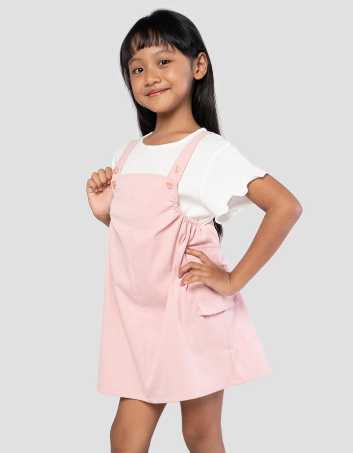 Little M Cargo Pocket Overall Dress Anak Perempuan