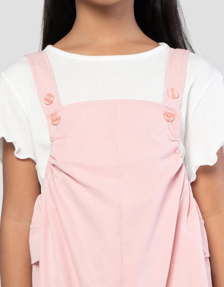 Little M Cargo Pocket Overall Dress Anak Perempuan