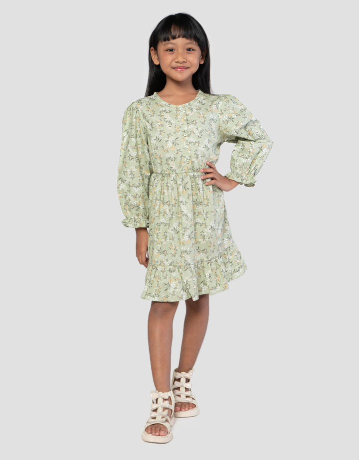 Little M Flower Midi Dress Anak Perempuan