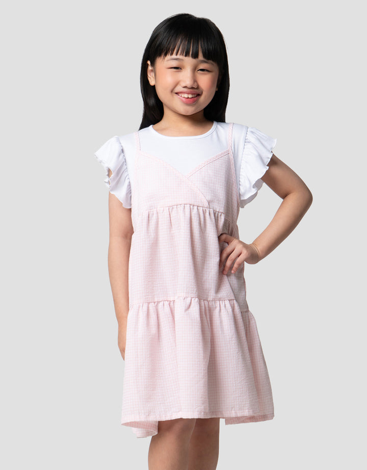 Little M Two In One Aop Flower Midi Dress Anak Perempuan