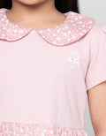 Little M Kombinasi Woven Aop Flower Dress Anak Perempuan