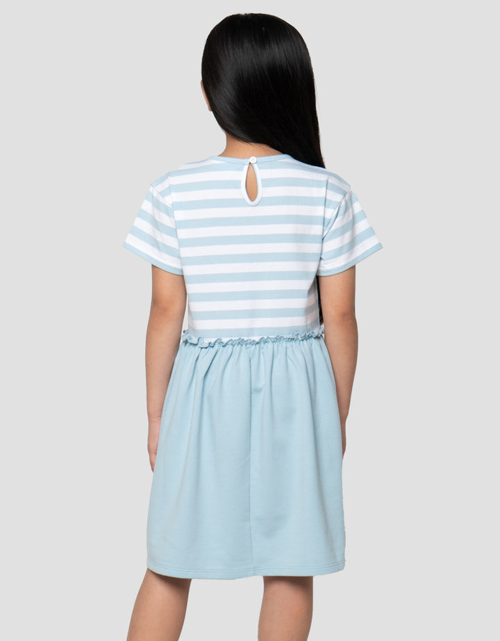 Little M Kombi Stripe Midi Dress Anak Perempuan