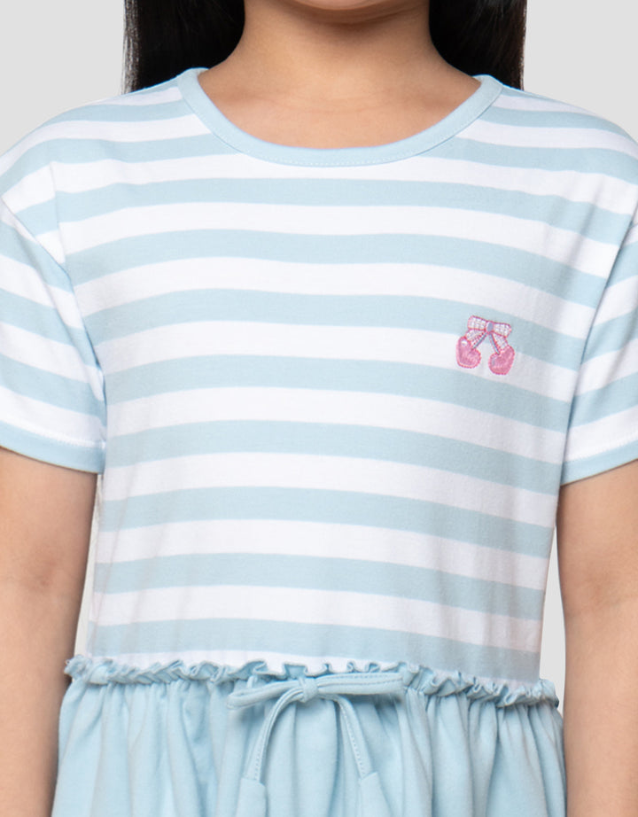 Little M Kombi Stripe Midi Dress Anak Perempuan