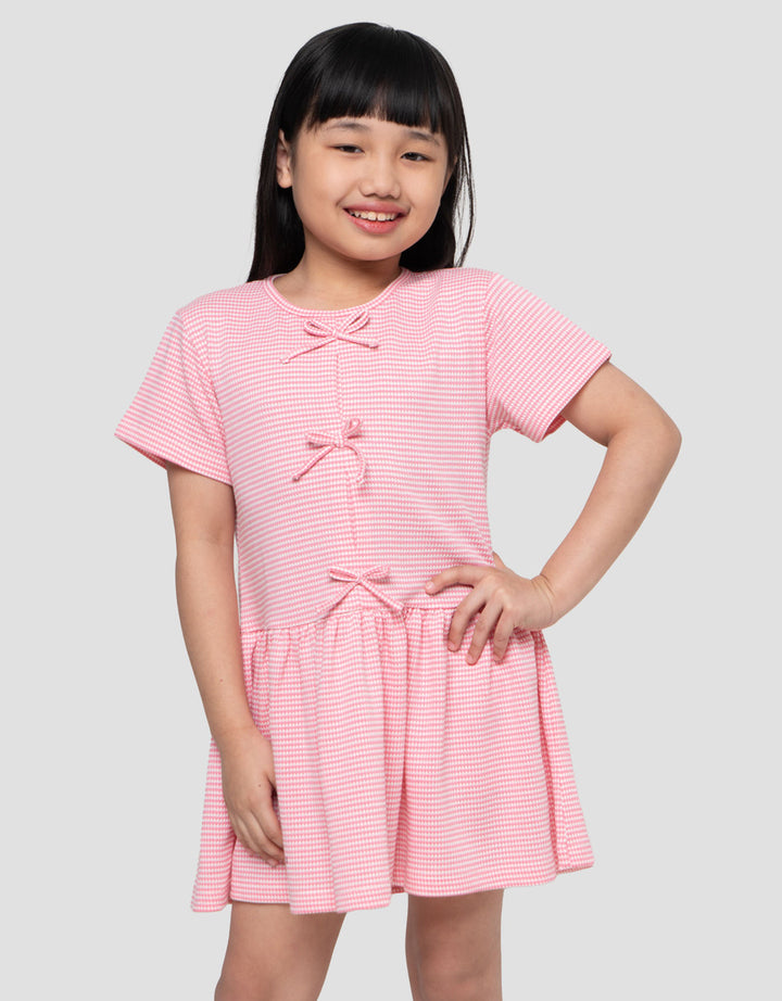 Little M Tekstur Knit Pita Midi Dress Anak Perempuan