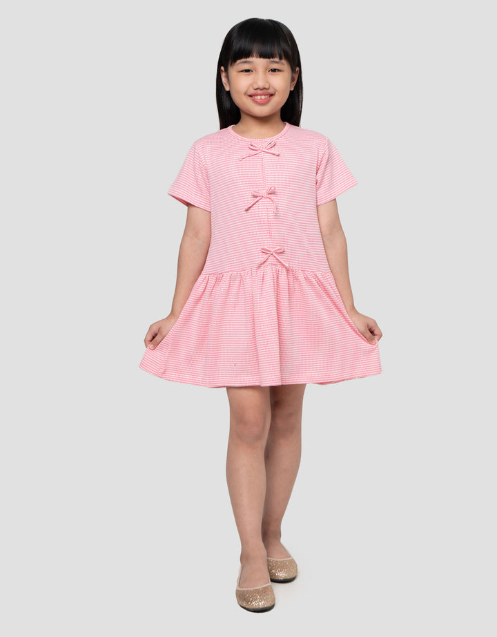 Little M Tekstur Knit Pita Midi Dress Anak Perempuan