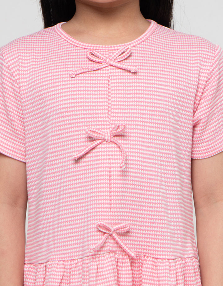 Little M Tekstur Knit Pita Midi Dress Anak Perempuan