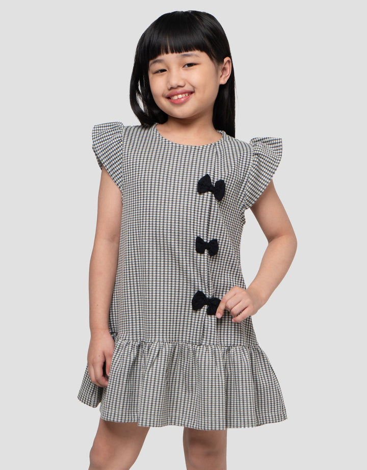 Little M Tekstur Knit Pita Midi Dress Anak Perempuan
