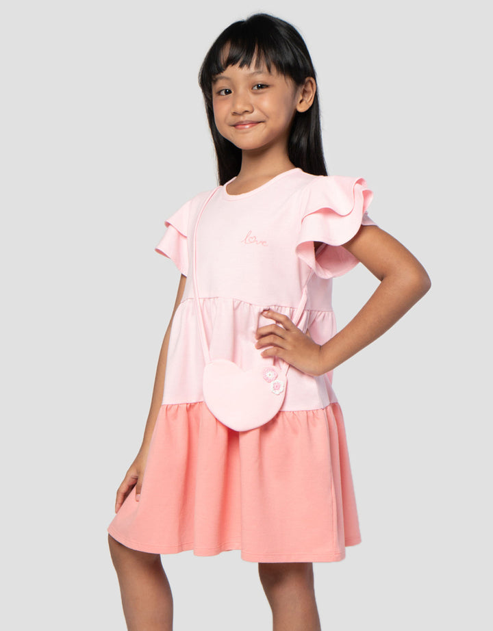 Little M Tas Heart Midi Dress Anak Perempuan