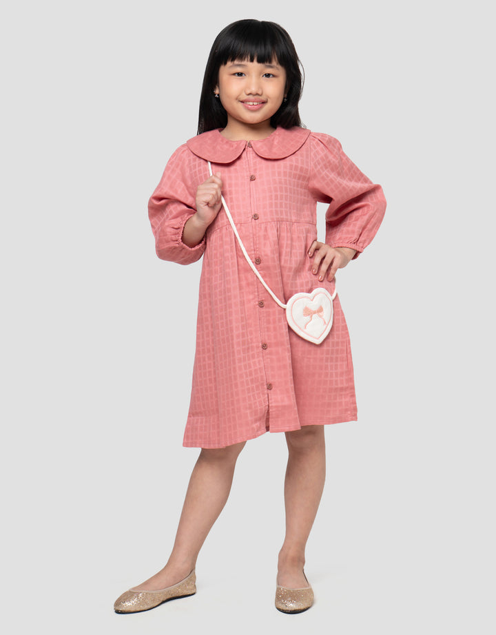Little M Kerah Woven Tas Dress Anak Perempuan