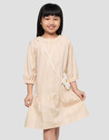 Little M Kerah Woven Tas Midi Dress Anak Perempuan