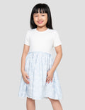 Little M Rib Kombi Woven Stripe Flower Dress Anak Perempuan