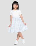 Little M Rib Kombi Woven Stripe Flower Dress Anak Perempuan