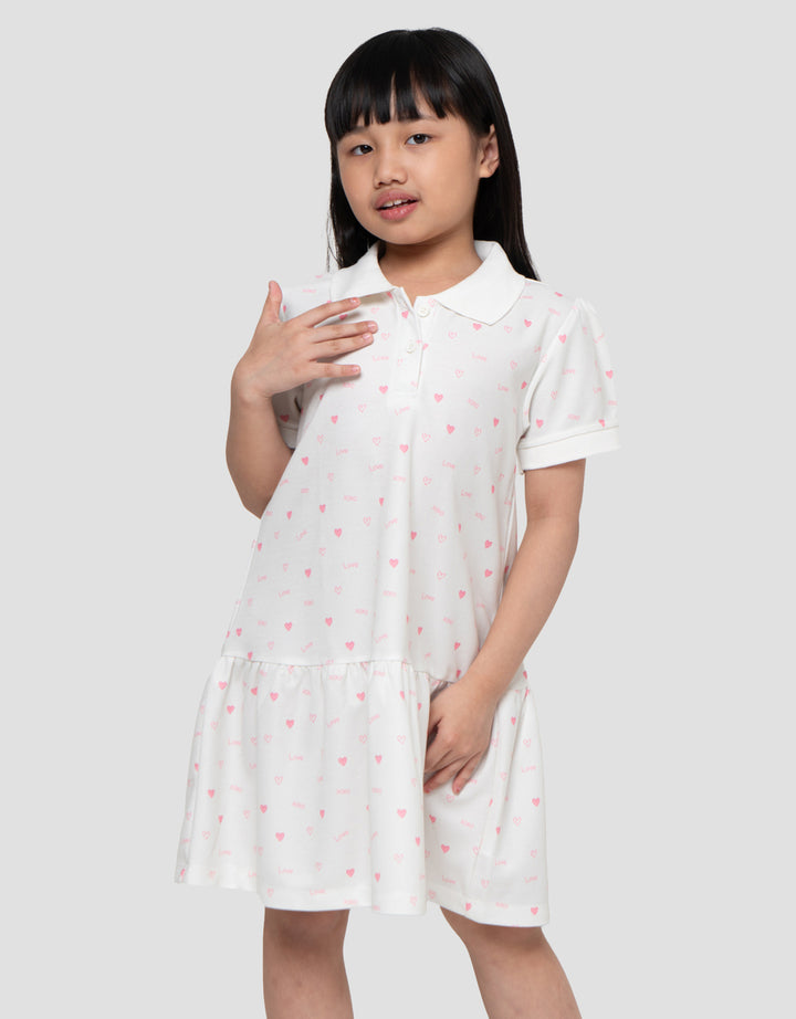 Little M Aop Heart Dress Anak Perempuan