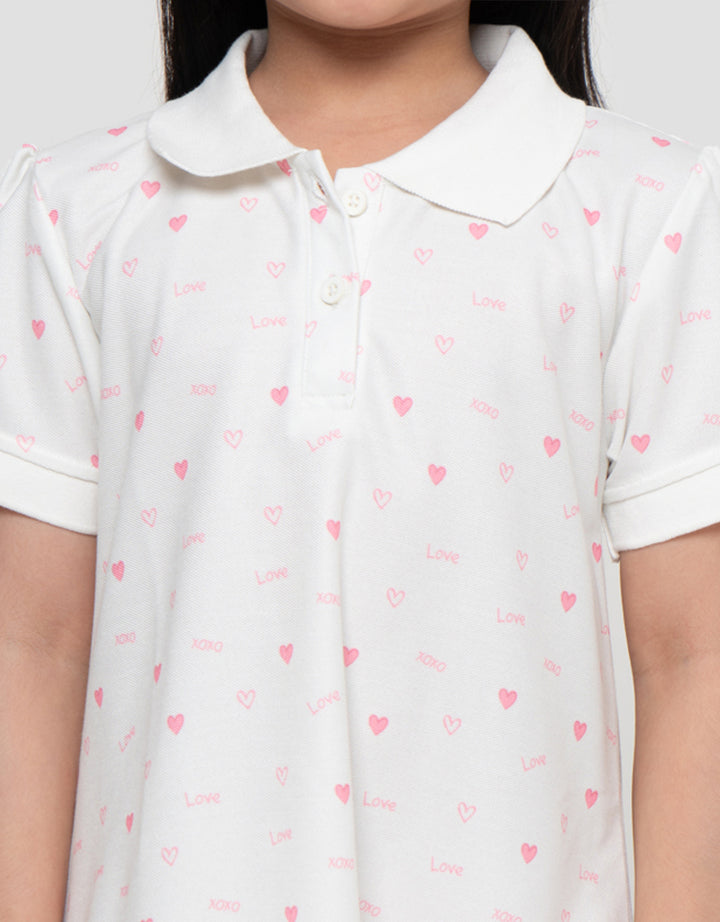 Little M Aop Heart Dress Anak Perempuan
