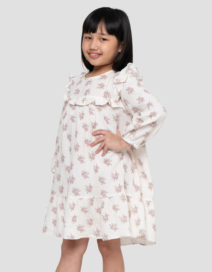 Little M Flower Muslin Dress Anak Perempuan