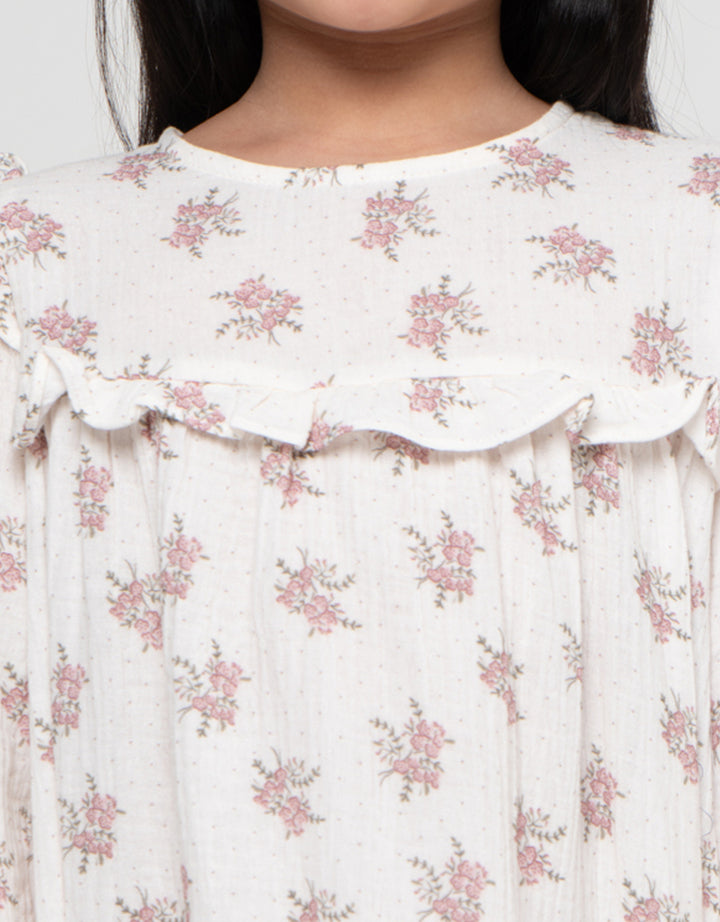 Little M Flower Muslin Dress Anak Perempuan