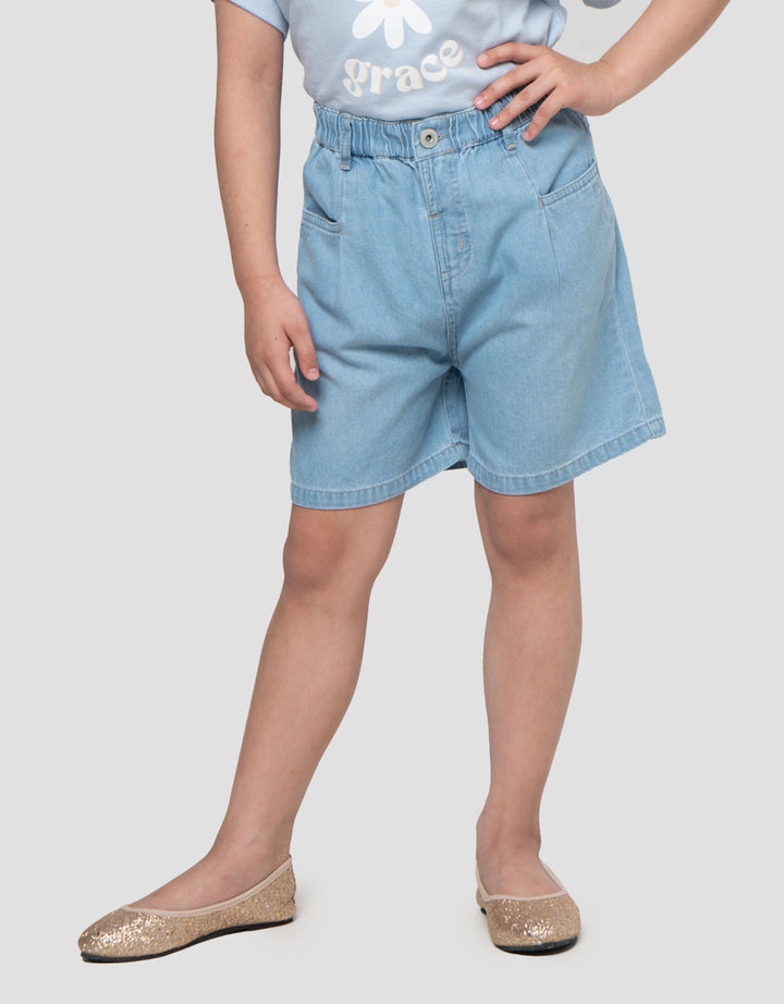 Little M With Pocket Celana Pendek Denim Anak Perempuan