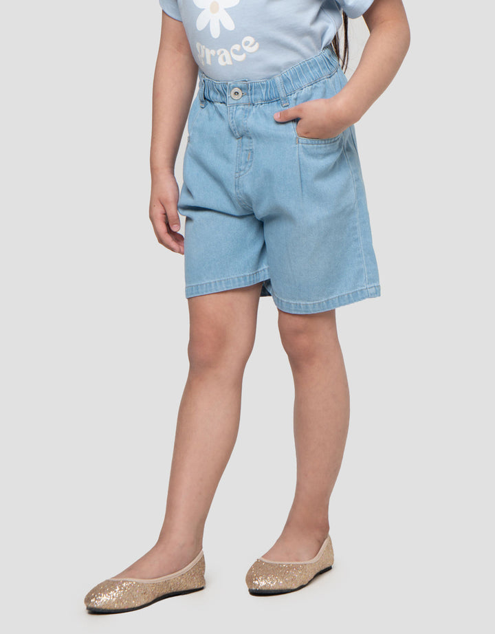 Little M With Pocket Celana Pendek Denim Anak Perempuan