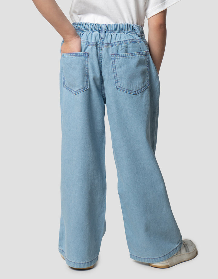 Little M Aop Bordir Flower Celana Denim Anak Perempuan