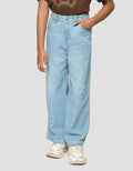 Little M Wide Leg Patch Bunga Celana Anak Perempuan