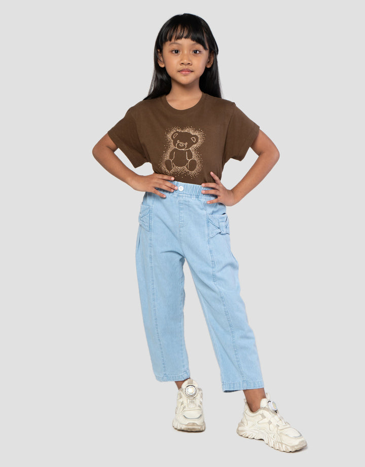 Little M Baggy Pita Pocket Celana Denim Anak Perempuan