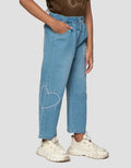 Little M Bordir Love Celana Denim Anak Perempuan