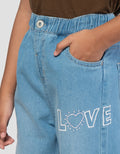 Little M Bordir Love Celana Denim Anak Perempuan